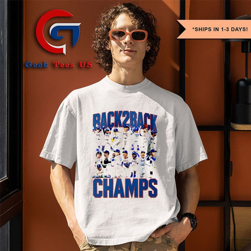 Back 2 Back Los Angeles Dodgers baseball 2025 caricature shirt