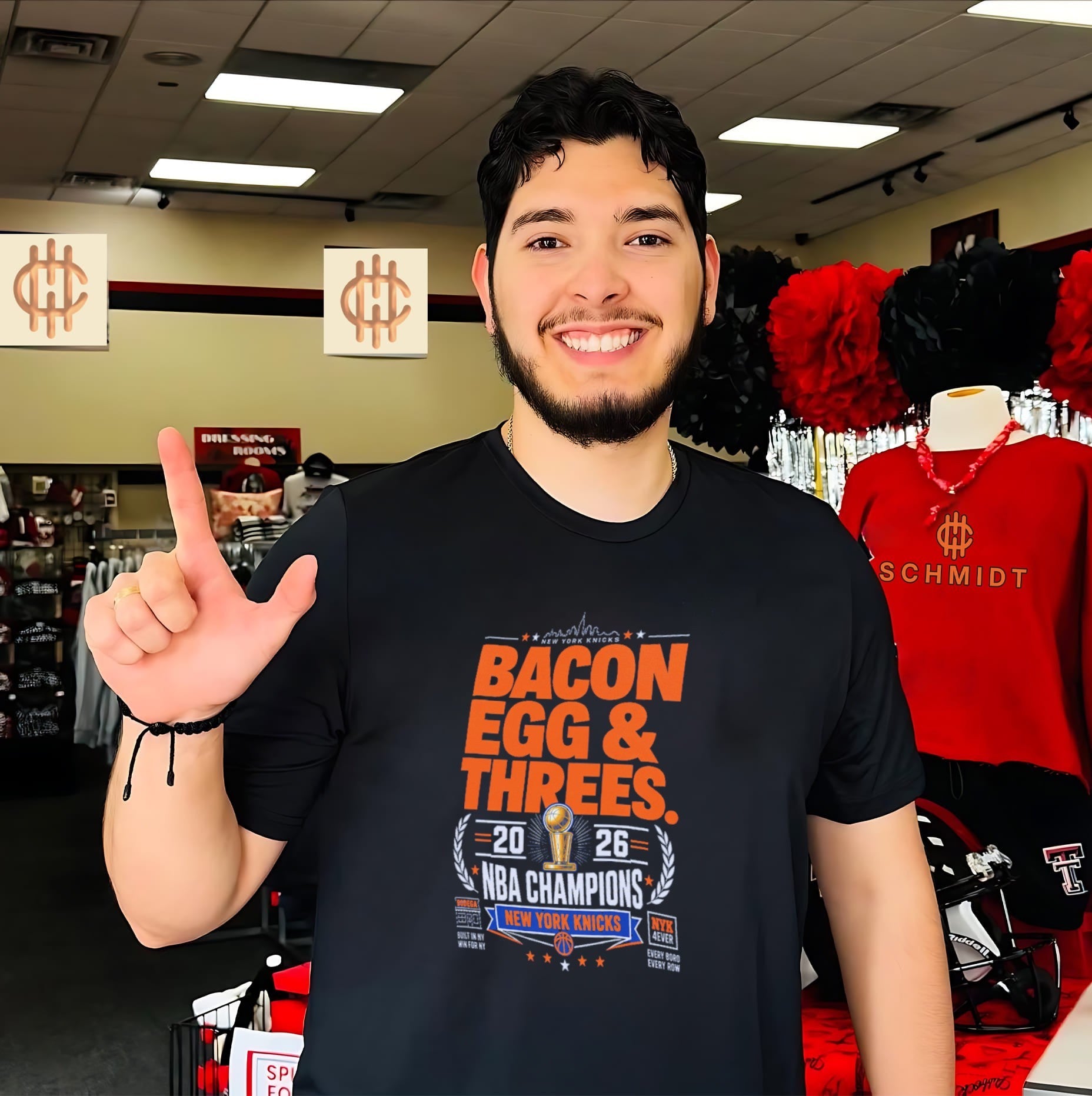Bacon Egg and ThreesNew York Knicks 2026 Champions shirt