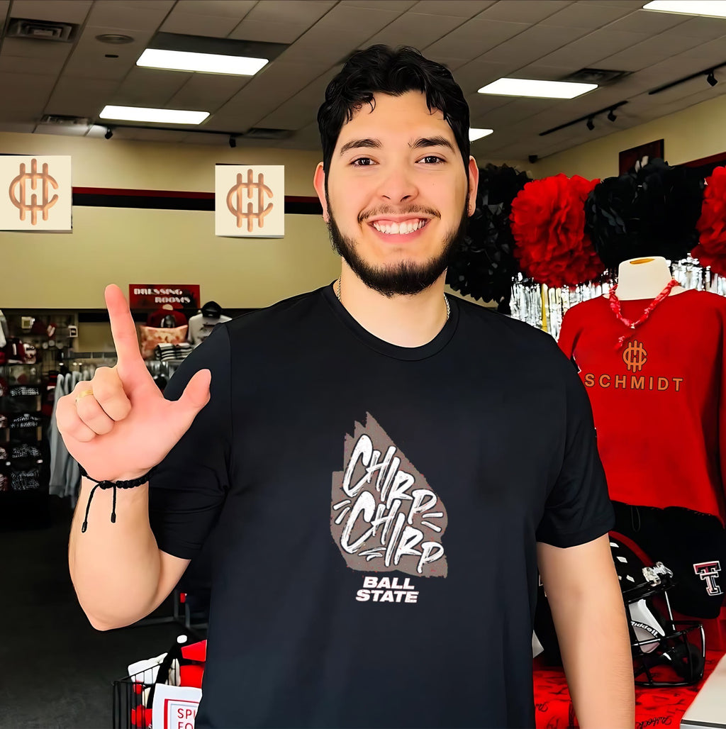 Ball State Cardinals Chirp Chirp text shirt