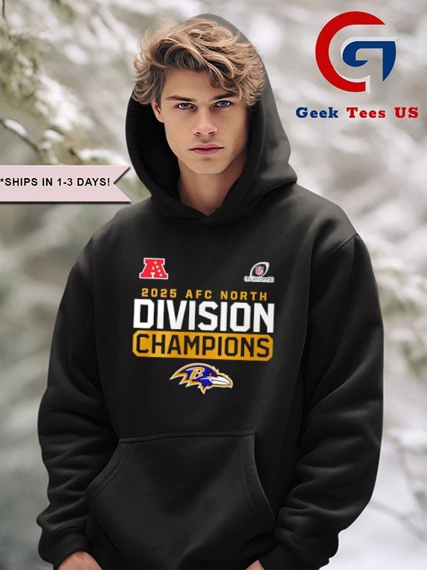 Baltimore Ravens 2025 AFC North Division Champions T-shirt