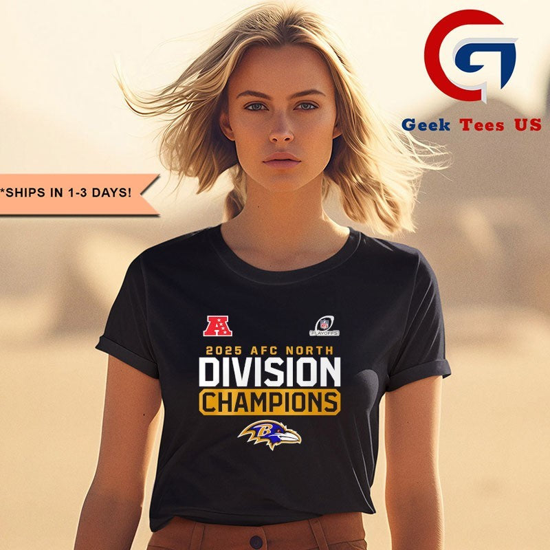 Baltimore Ravens 2025 AFC North Division Champions T-shirt