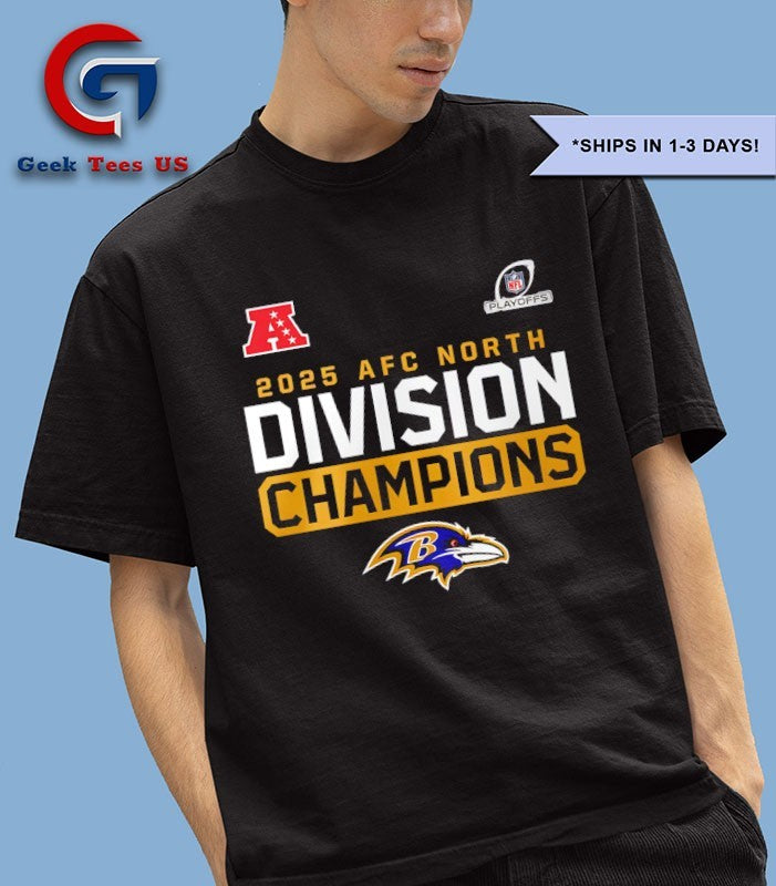 Baltimore Ravens 2025 AFC North Division Champions T-shirt