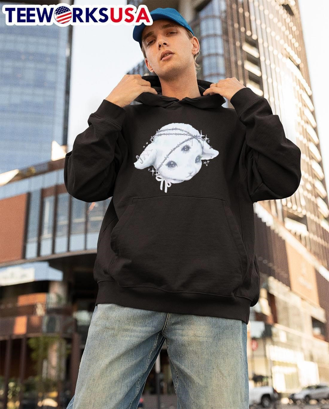 Barbwire Lamb With Three Eyes Stars And Bow Graphic shirt