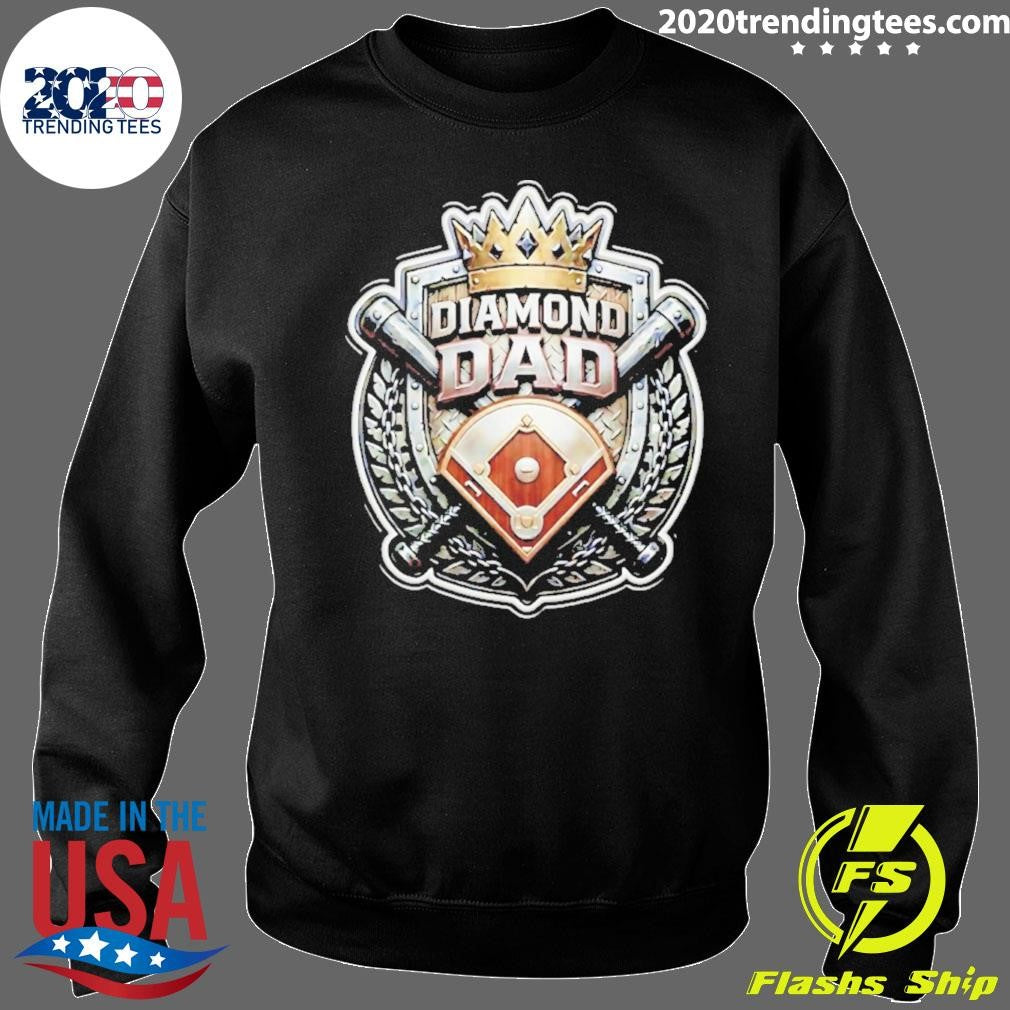 Baseball Diamond Dad Defender Crossed Bats Shirt