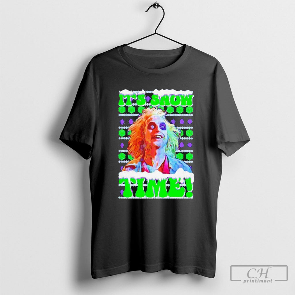 Beetlejuice Its Snow Time Christmas Orament Black