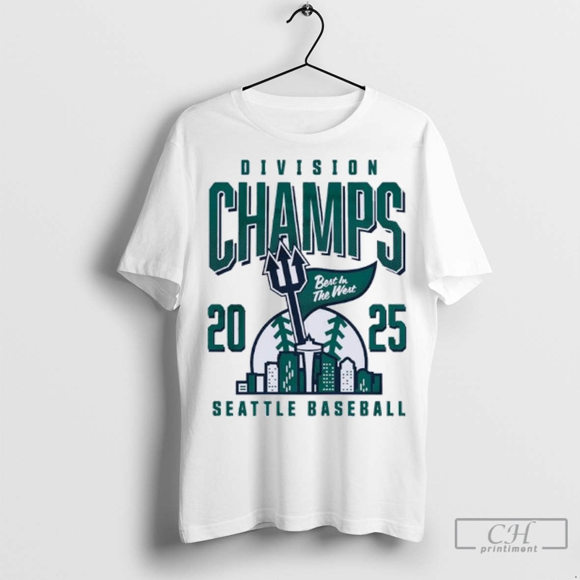 Best In The West Division Champs Seattle Baseball 2025 T Shirt Jpg