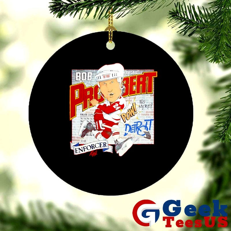 Bob Probert Detroit Red Wings hockey caricature T-shirt