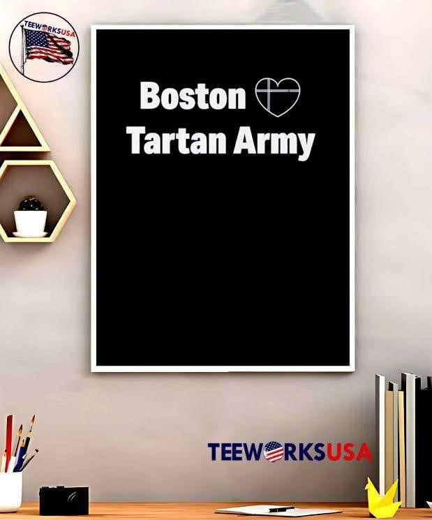 Boston Tartan Army Heart Scotland Soccer Fan Club Navy Blue shirt