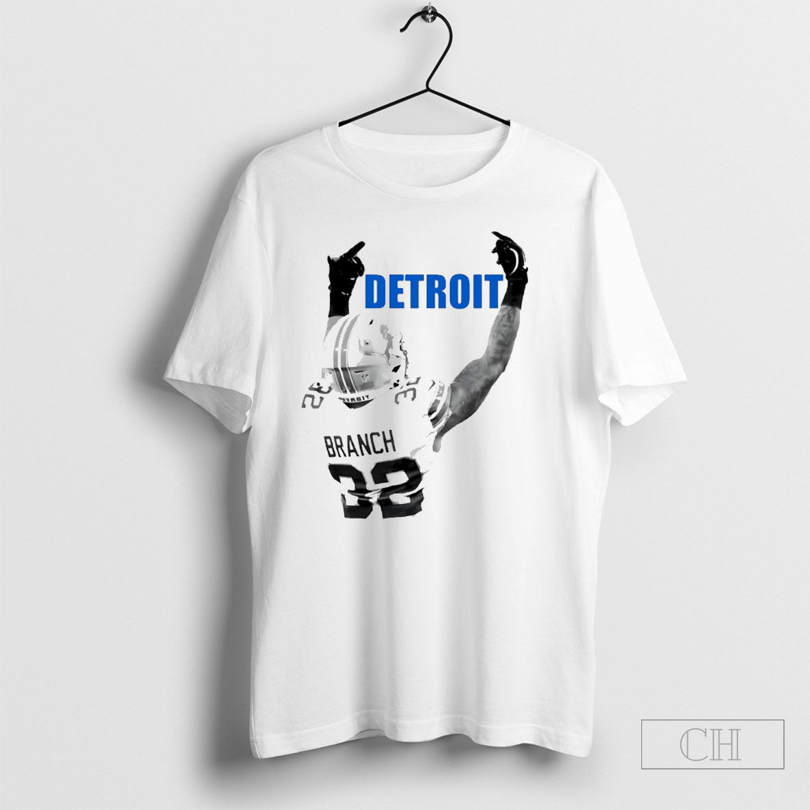 Brian Branch 32 Detroit Lions Grit Middle Finger Tee