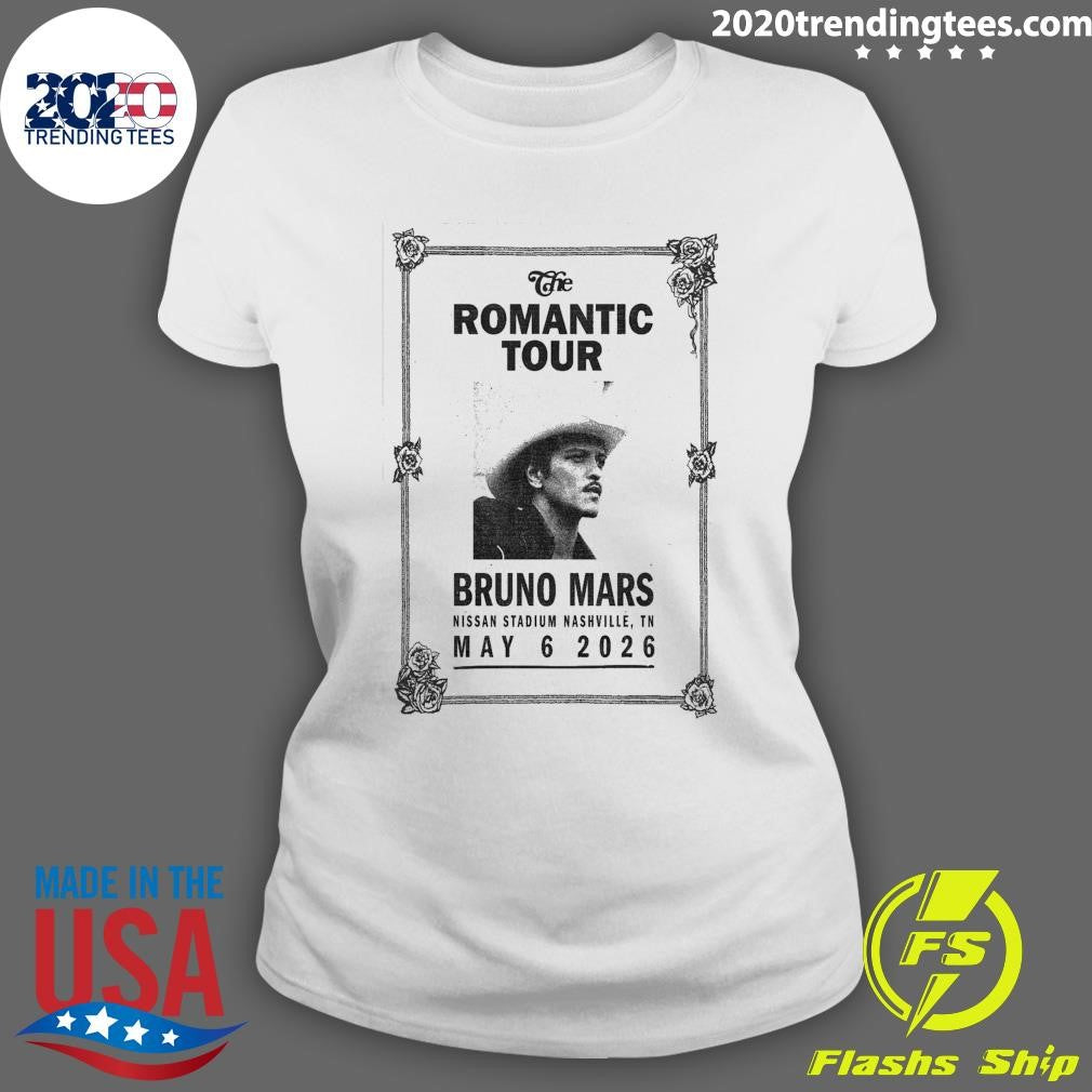 Bruno Mars Nissan Stadium Nashville, Tn May 6 2026 The Romantic Tour Shirt