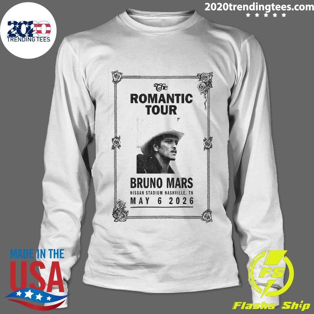 Bruno Mars Nissan Stadium Nashville, Tn May 6 2026 The Romantic Tour Shirt