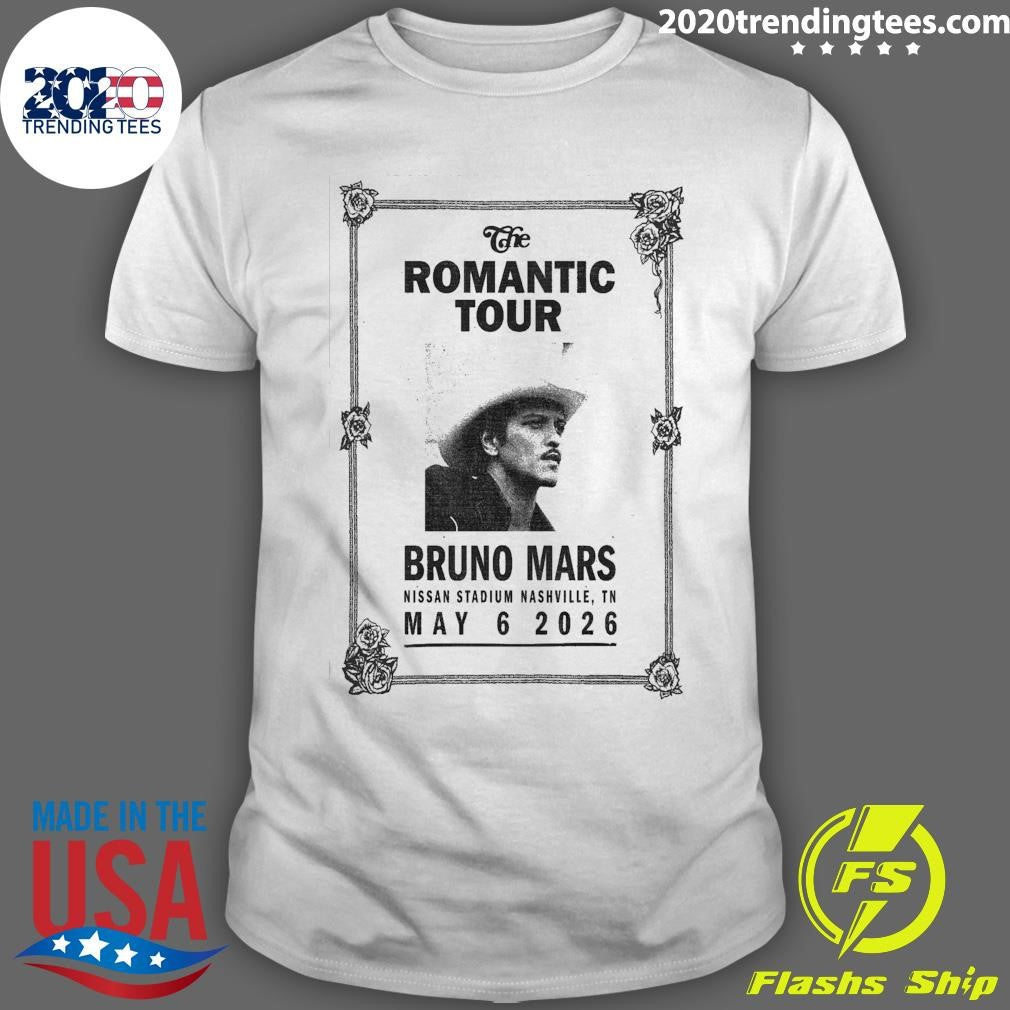 Bruno Mars Nissan Stadium Nashville, Tn May 6 2026 The Romantic Tour Shirt