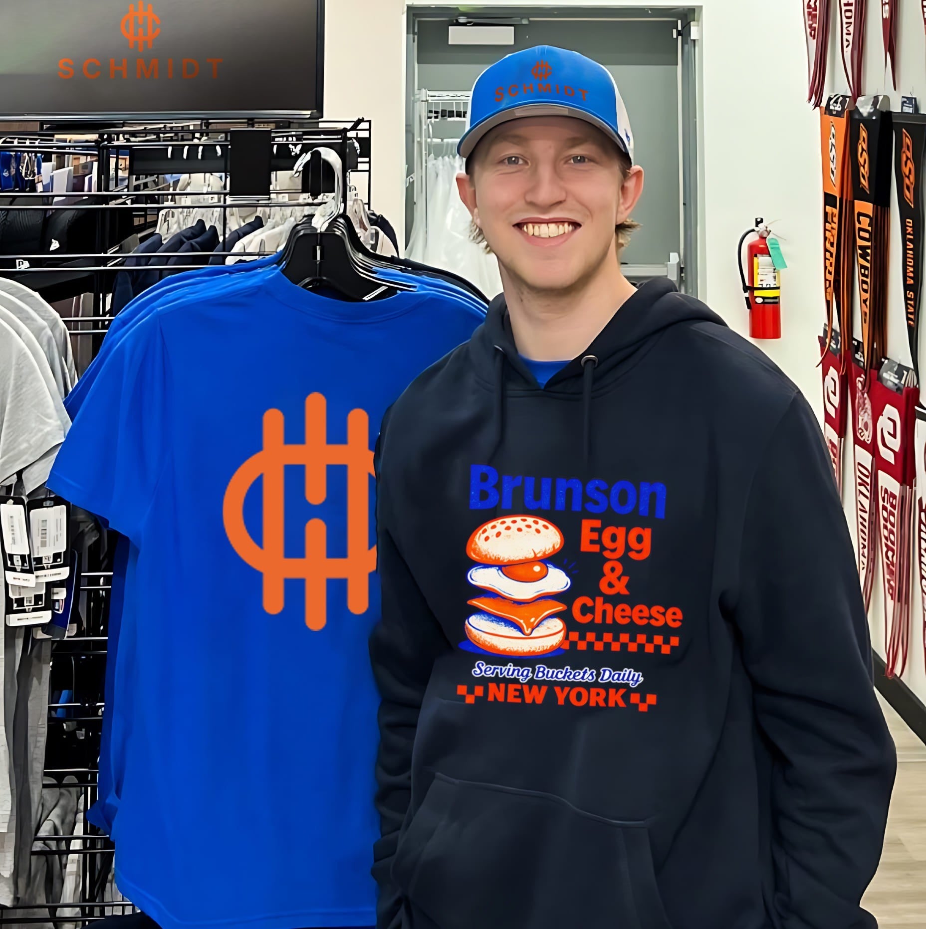 Brunson Egg & Cheese serving buckets daily New York Knicks shirt