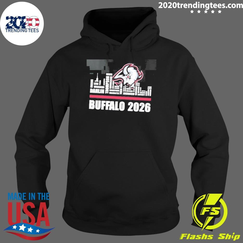 Buffalo Sabers Hockey 2026 Players Names City Skyline Shirt