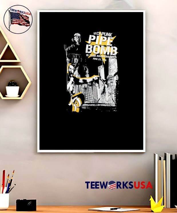 CM Punk Pipe Bomb 15 Year Anniversary June 27 2011 Chicago Skyline T-Shirt