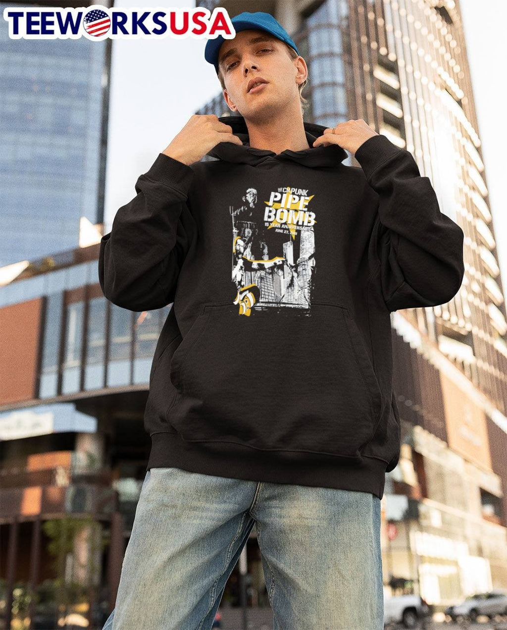 CM Punk Pipe Bomb 15 Year Anniversary June 27 2011 Chicago Skyline T-Shirt