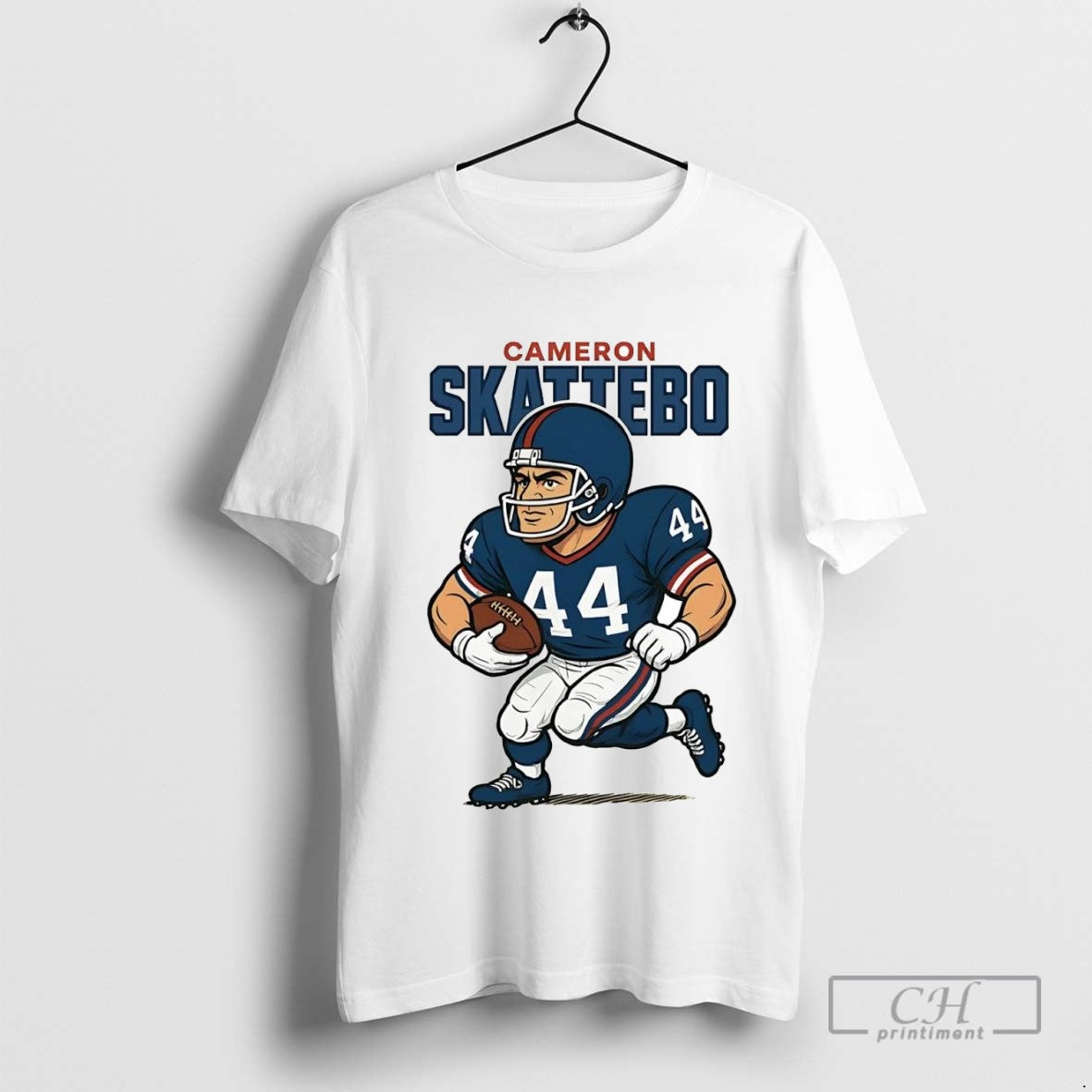 Cameron Skattebo Running Caricature Ny Giants