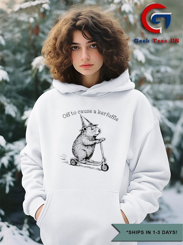 Capybara off to cause a kerfuffle with Groundhog Scooter T-shirt