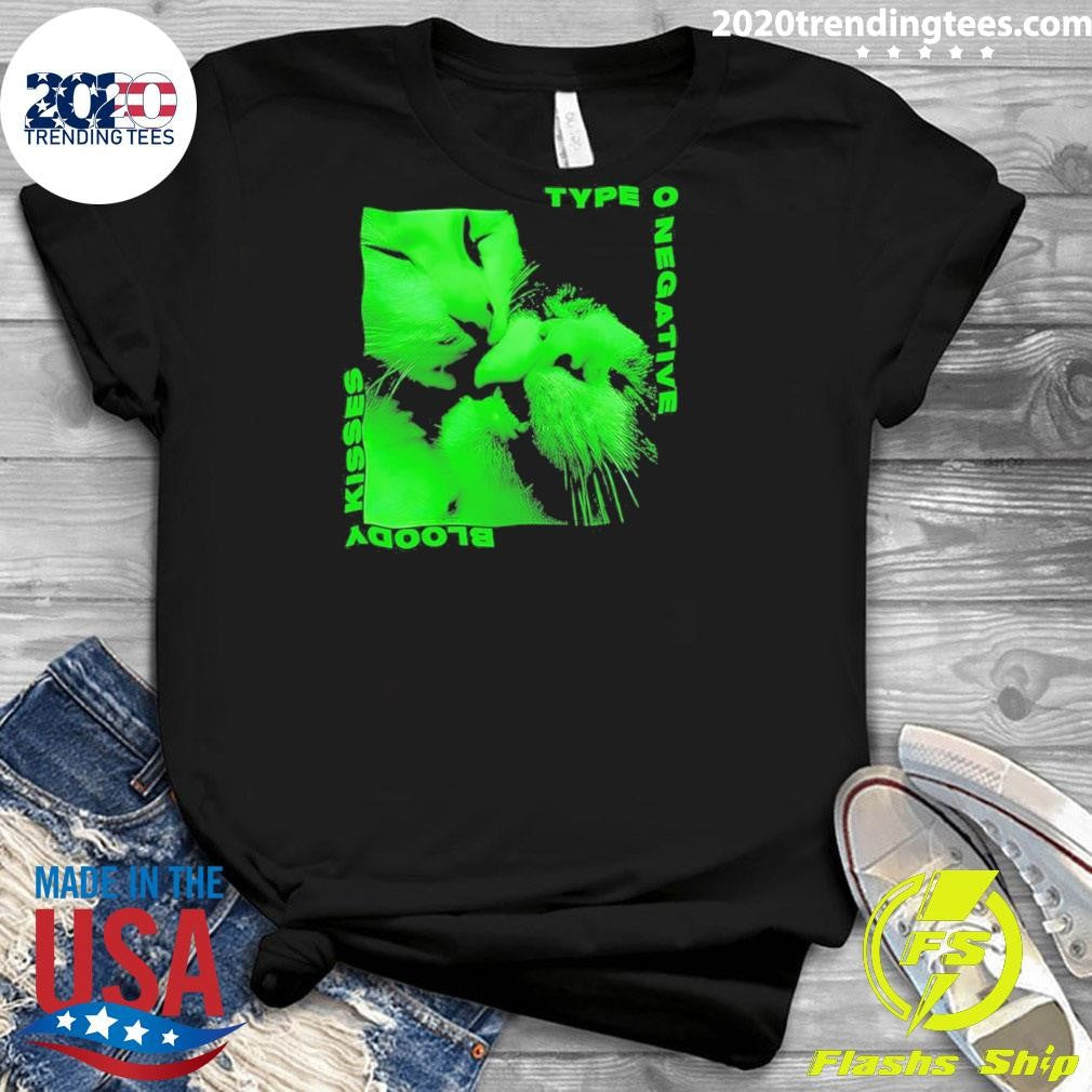 Cat Kissing Type O Negative Kisses Bloody Shirt