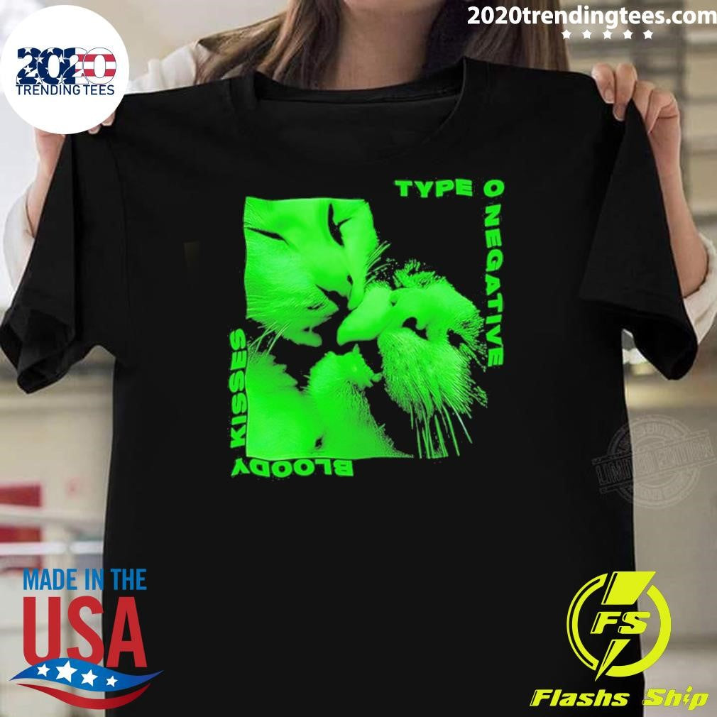 Cat Kissing Type O Negative Kisses Bloody Shirt