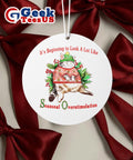 Cat it’s beginning to look a lot like seasonal overstimulation Ornament