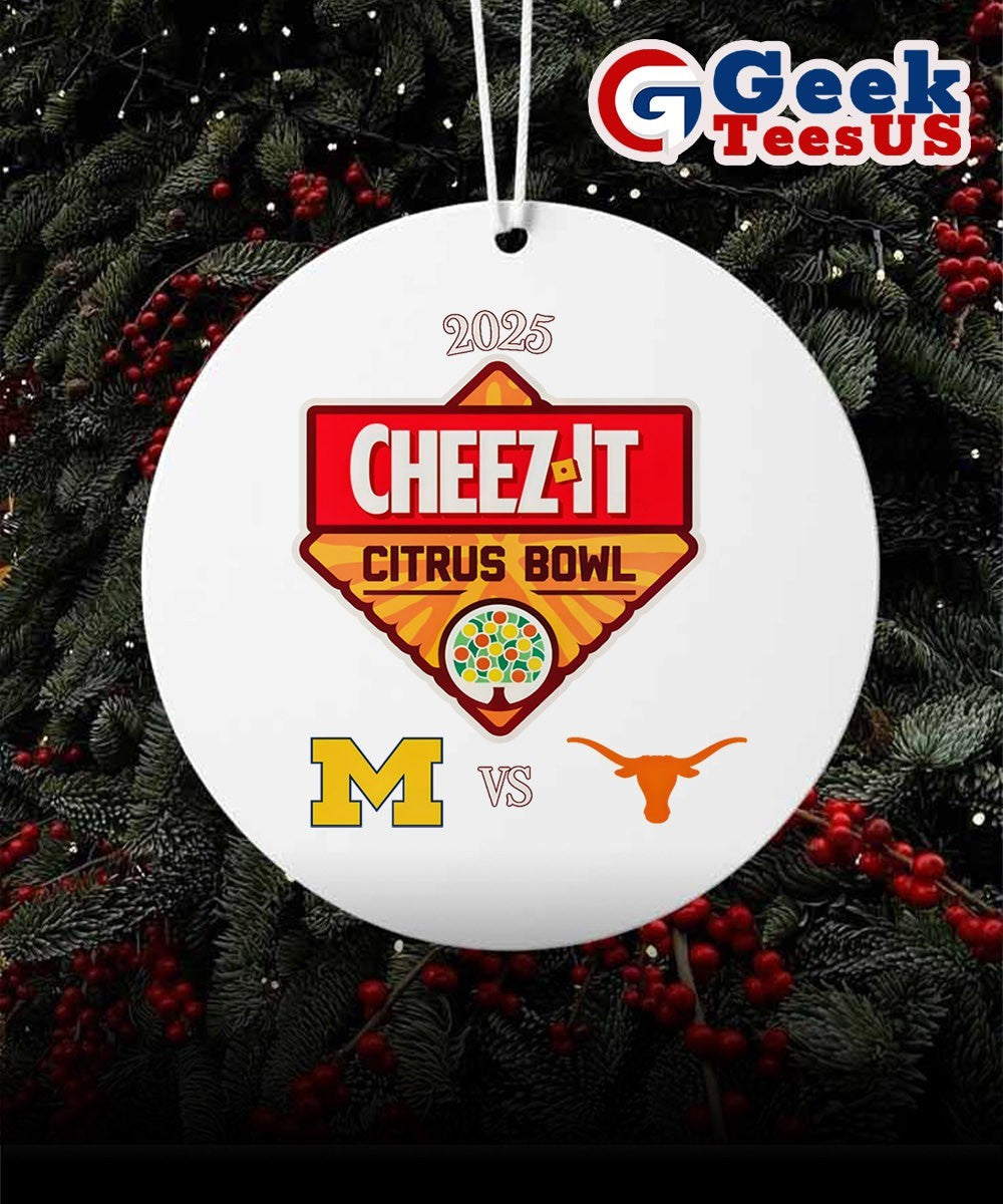 Cheez-It Citrus Bowl 2025 Michigan Wolverines vs Texas Longhorns logo Ornament