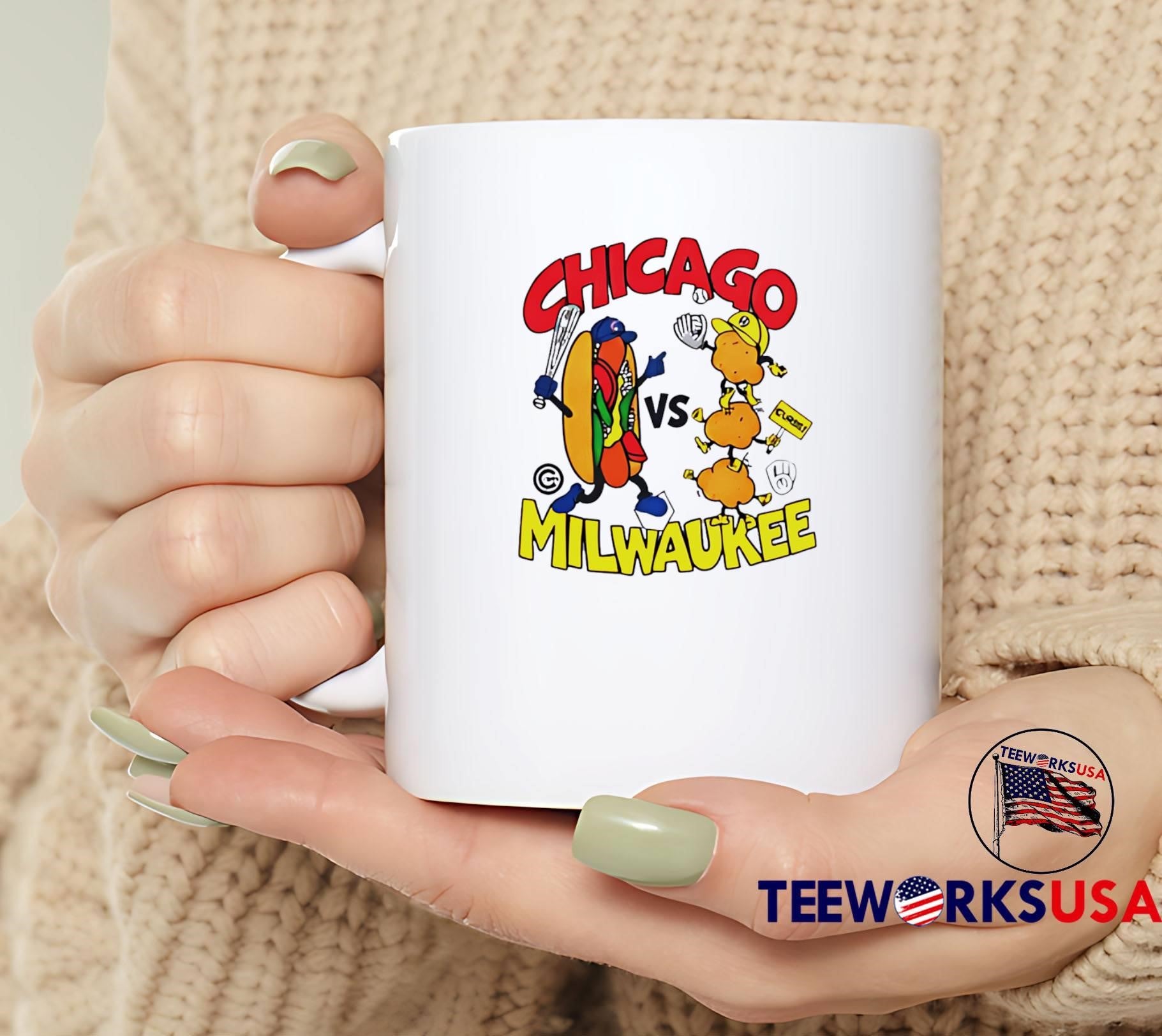 Chicago vs Milwaukee Baseball Rivalry Hot Dog and Cheese Curds shirt