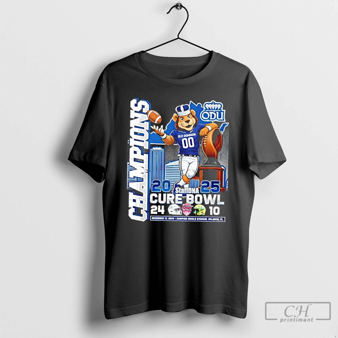 Classic 2025 Staffdna Cure Bowl Champions Old Dominion Monarchs Mascot T-Shirts, Hoodie, Sweatshirt | AU01DripNestTees.com