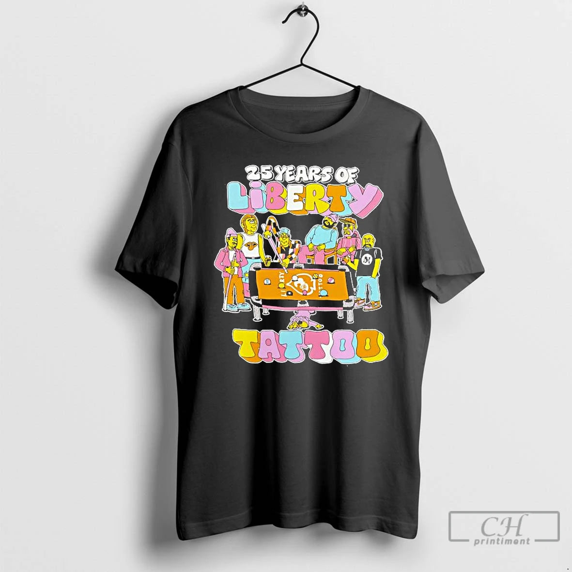 Classic 25 Years Of Liberty Tattoo People Playing Pool T-Shirts, Hoodie, Sweatshirt | AU01DripNestTees.com