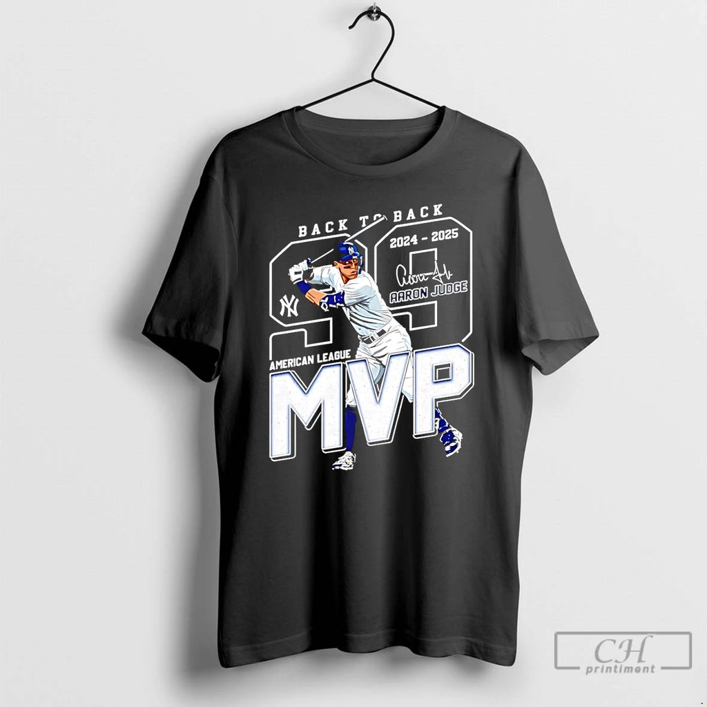 Classic Aaron Judge Back To Back 2024 25 American League Mvp T-Shirts, Hoodie, Sweatshirt | AU01DripNestTees.com