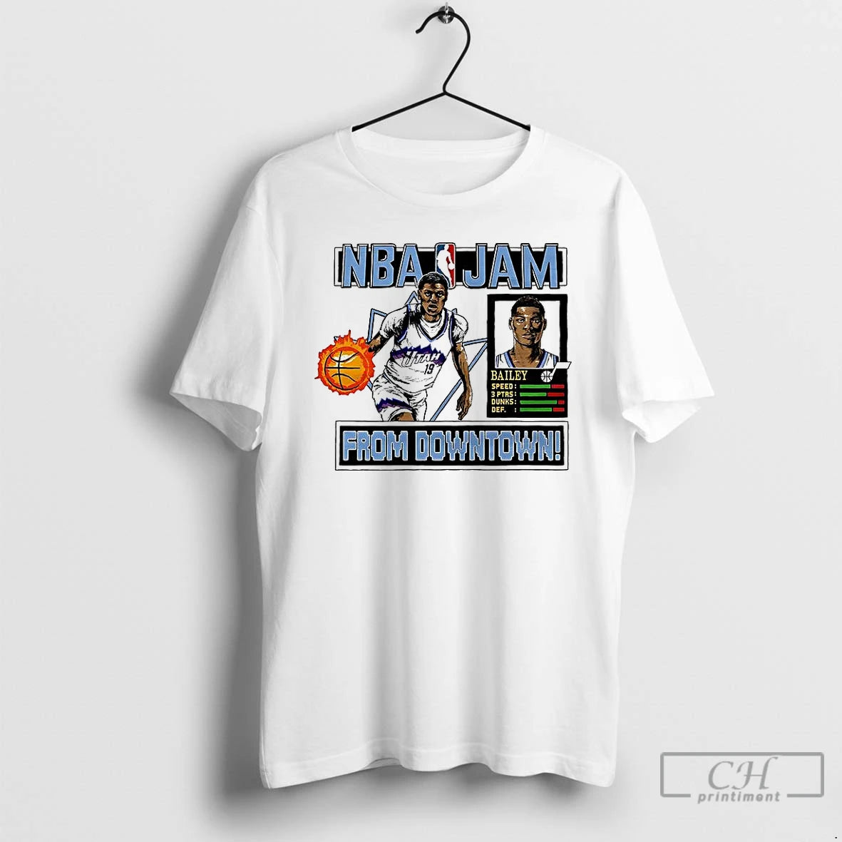 Classic Ace Bailey Utah Jazz Nba Jam From Downtown Classic Video Game T Shirts Sweater Hoodie, Sweatshirt
