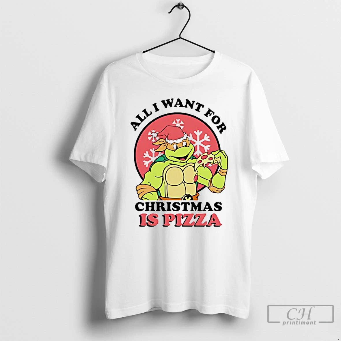Classic All I Want For Christmas Is Pizza Turtle T-Shirts, Hoodie, Sweatshirt | AU01DripNestTees.com