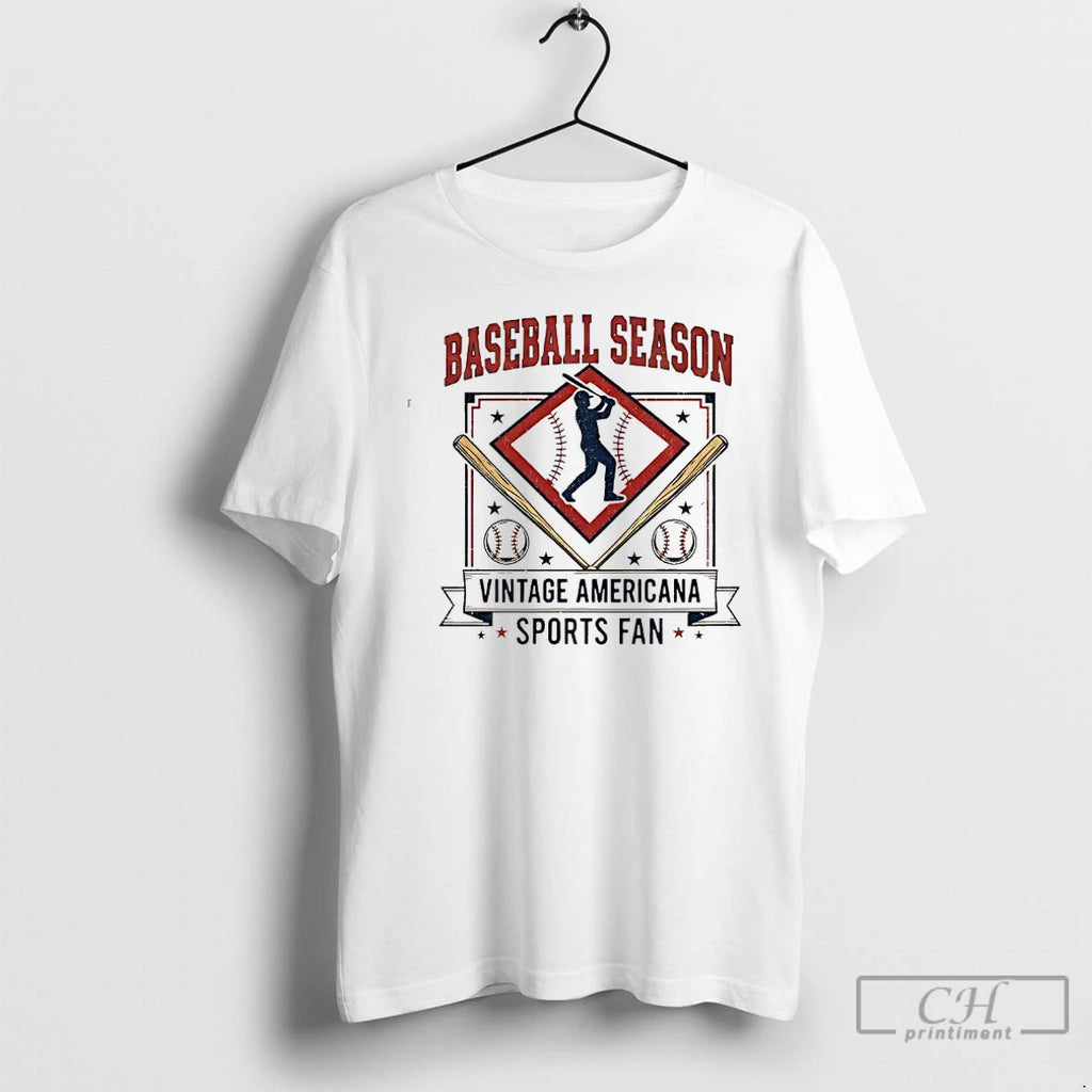 Classic Baseball Season Vintage Americana Sports Fan Graphic T-Shirts, Hoodie, Sweatshirt | AU01DripNestTees.com
