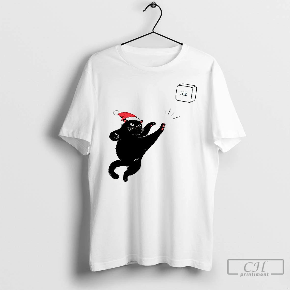 Classic Black Cat Christmas Abolish Ice Fuck Ice Caricature T-Shirts, Hoodie, Sweatshirt | AU01DripNestTees.com