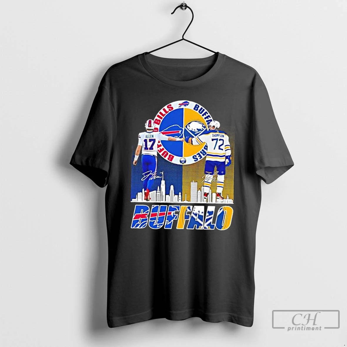 Classic Buffalo City Sports Allen Bills X Thompson Sabres Skyline T-Shirts, Hoodie, Sweatshirt | AU01DripNestTees.com