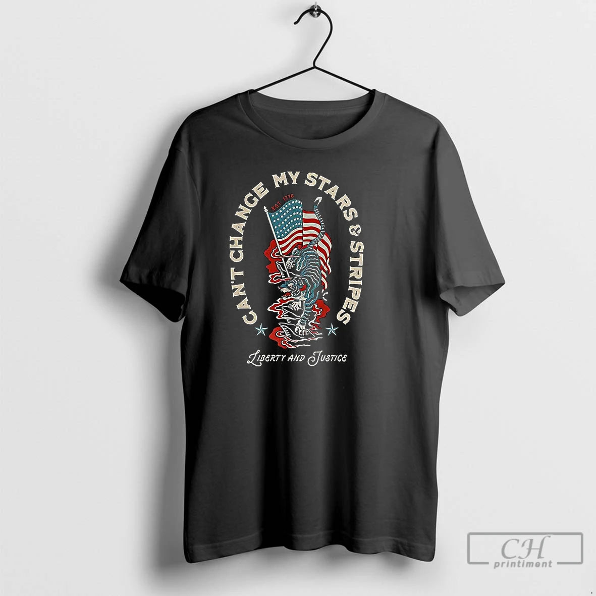 Classic Cant Change My Stars And Stripes Est 1776 T-Shirts, Hoodie, Sweatshirt | AU01DripNestTees.com