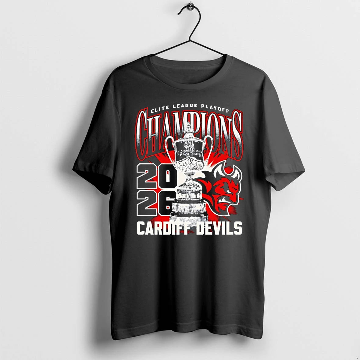 Classic Cardiff Devils 2026 Elite League Playoff Champions Trophy Shirts Sweater