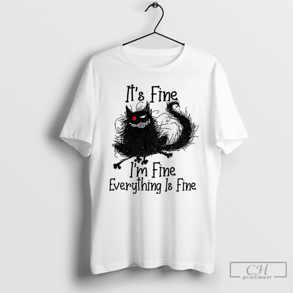 Classic Cat Its Fine Im Fine Everything Is Fine T-Shirts, Hoodie, Sweatshirt | AU01DripNestTees.com