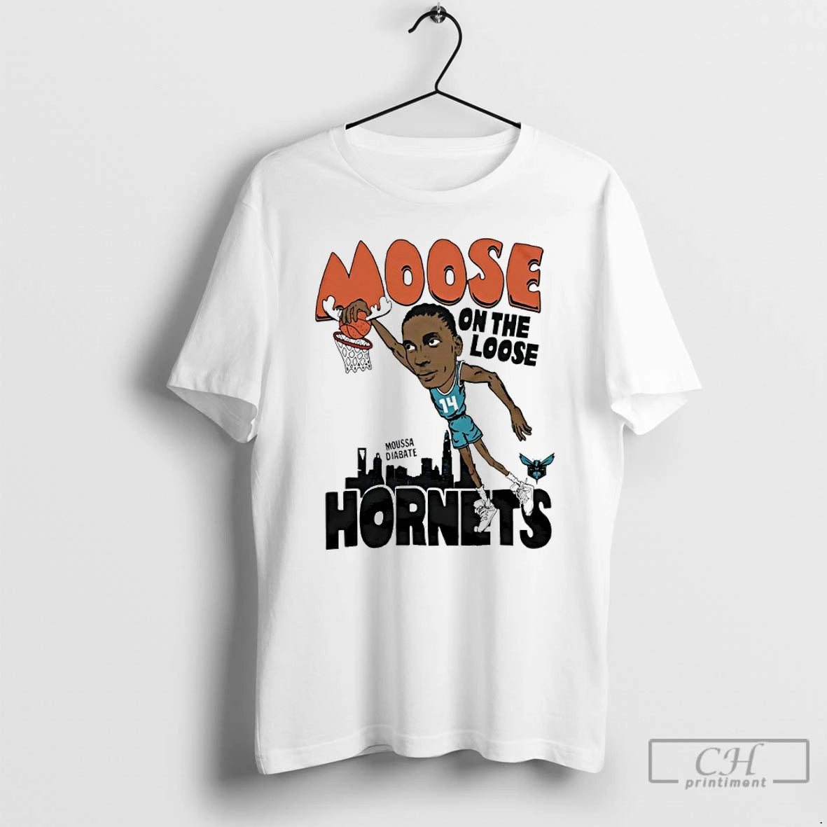 Classic Charlotte Hornets Moussa Diabate Moose On The Loose T-Shirts, Hoodie, Sweatshirt | AU01DripNestTees.com
