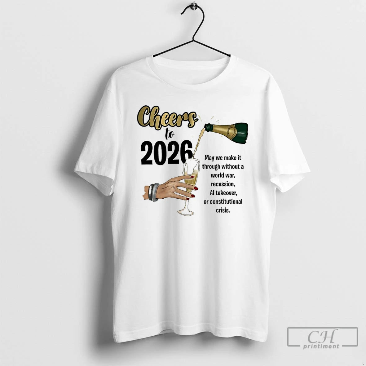 Classic Cheers To 2026 May We Make It Through Without A World War T Shirts Hoodie, Sweatshirt | AU01DripNestTees.com