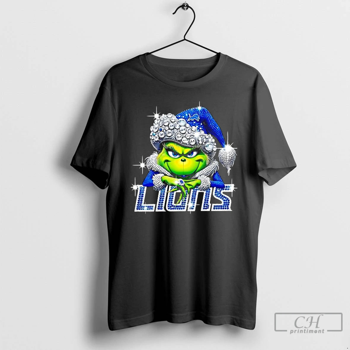 Classic Detroit Lions Grinch Christmas Bling Santa Hat T-Shirts, Hoodie, Sweatshirt | AU01DripNestTees.com