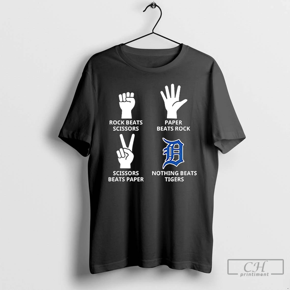 Classic Detroit Tiger Nothing Beats Rock Beats Scissors Paper Beats Rock Scissors Beats Paper T-Shirts, Hoodie, Sweatshirt