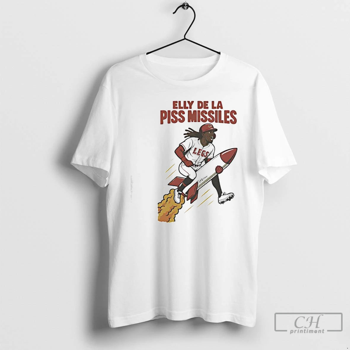 Classic Elly De La Cruz Riding A Rocket Elly De La Piss Missiles T Shirts Hoodie, Sweatshirt | AU01DripNestTees.com