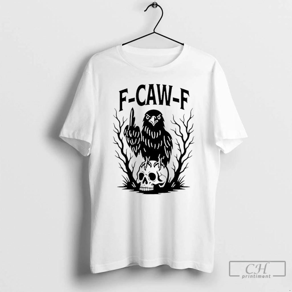Classic F Caw F Gothic Raven Middle Finger T-Shirts, Hoodie, Sweatshirt | AU01DripNestTees.com