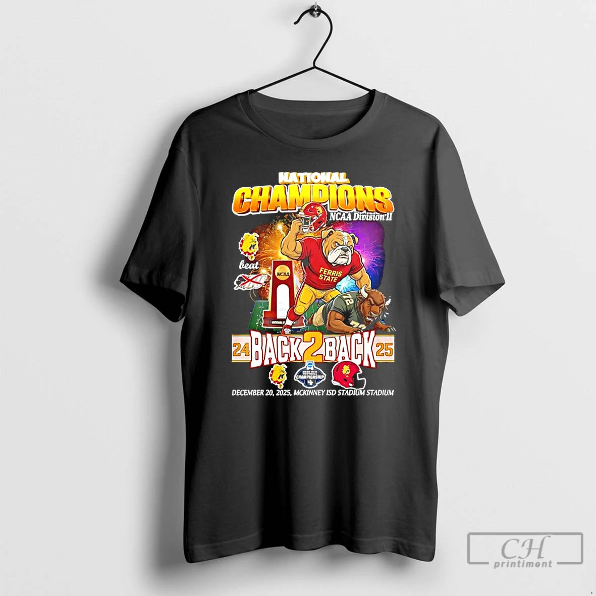 Classic Ferris State Bulldogs Back To Back 24 25 National Champions Mascot T Shirts Sweater Hoodie, Sweatshirt