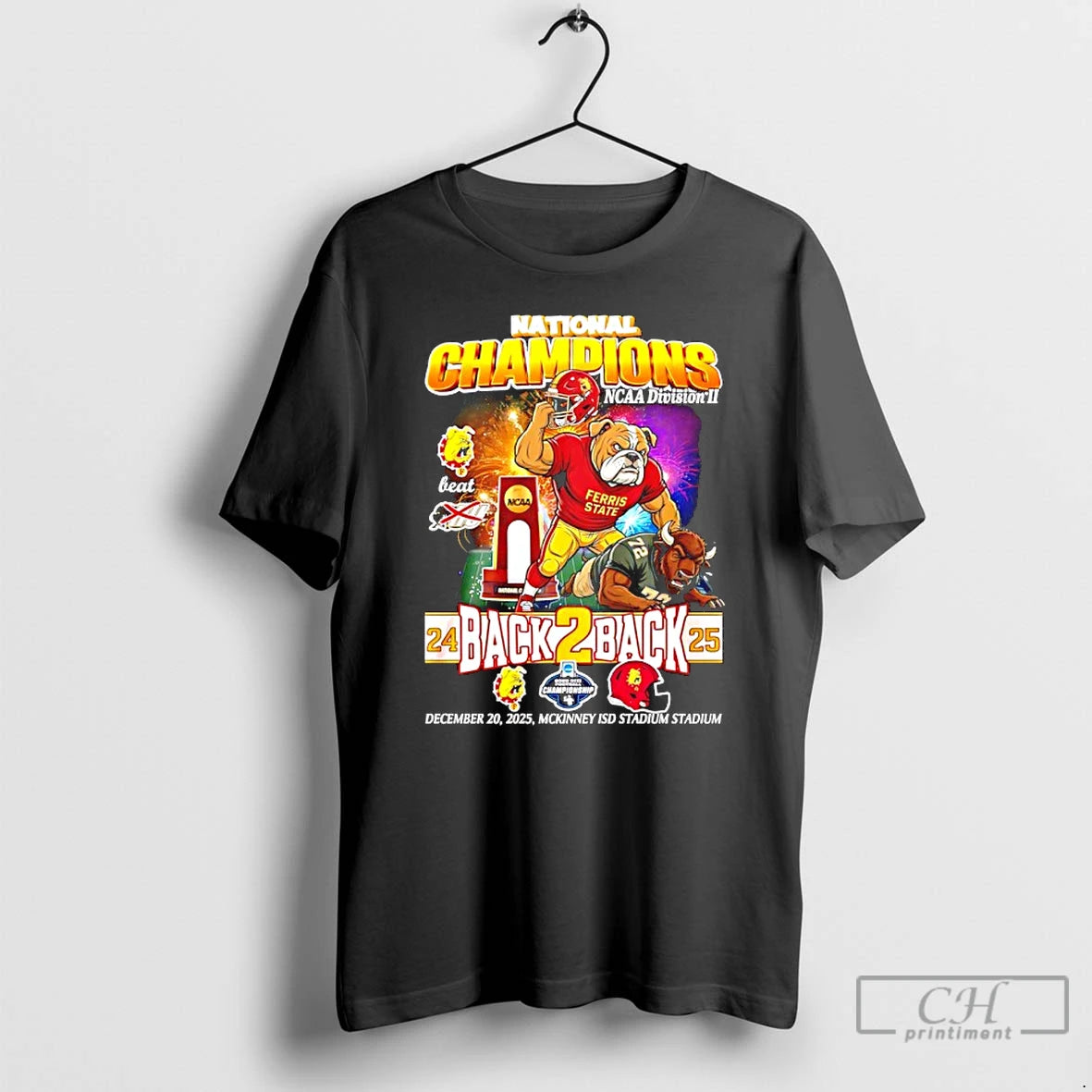 Classic Ferris State Bulldogs Back To Back 2025 National Champions Mascot T-Shirts, Hoodie, Sweatshirt | AU01DripNestTees.com