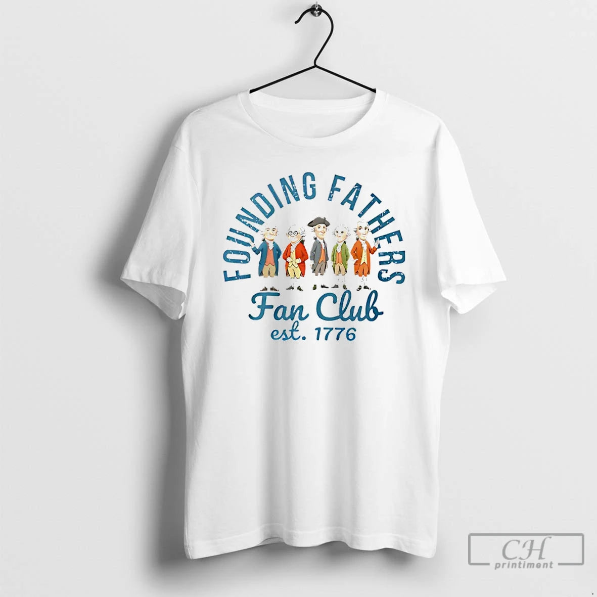 Classic Founding Fathers Fan Club Est 1776 Cartoon T-Shirts, Hoodie, Sweatshirt | AU01DripNestTees.com