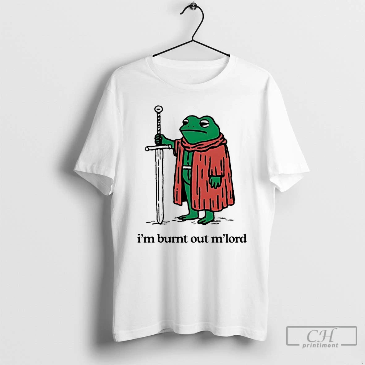 Classic Frog With Sword Im Burnt Out Mlord T-Shirts, Hoodie, Sweatshirt | AU01DripNestTees.com