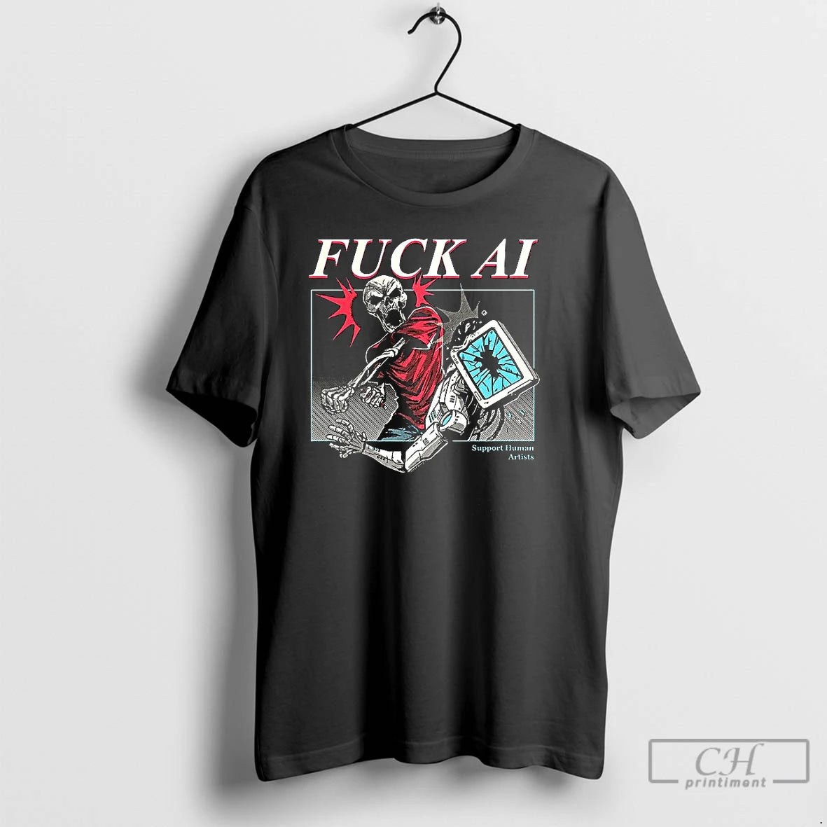 Classic Fuck Ai Support Human Artists Do Your Part Antiai T-Shirts, Hoodie, Sweatshirt | AU01DripNestTees.com