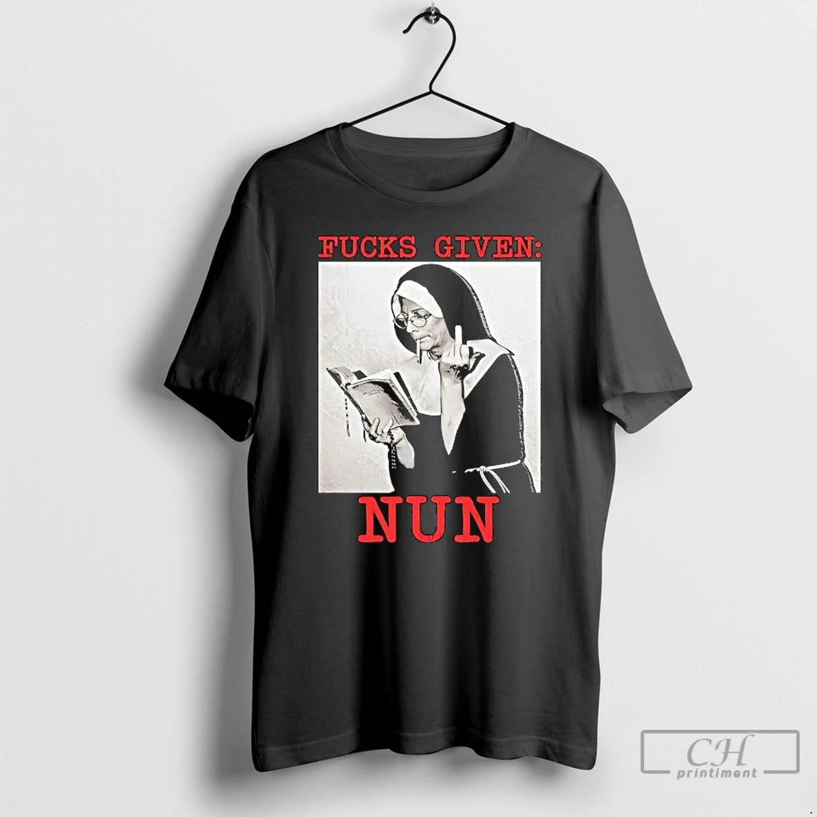 Classic Fucks Given Nun Smoking Giving The Middle Finger Graphic T-Shirts, Hoodie, Sweatshirt | AU01DripNestTees.com